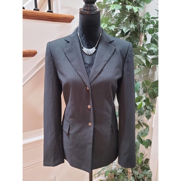 Calvin Klein Women's Black Single Breasted Three Button Blazer Jacket Size 8 - Picture 13 of 13